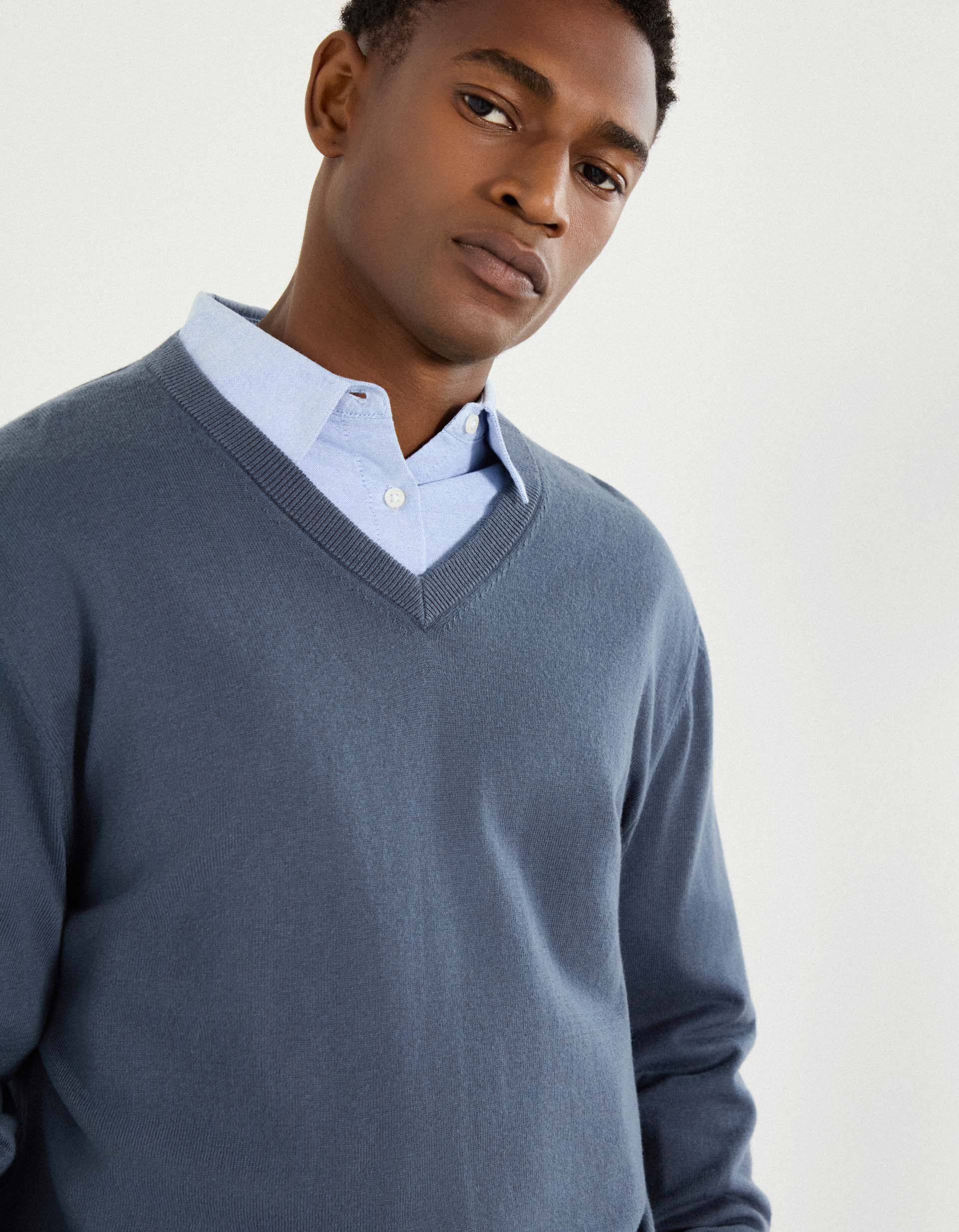 Comprar Online Camisola com Caxemira, Homem, Azul