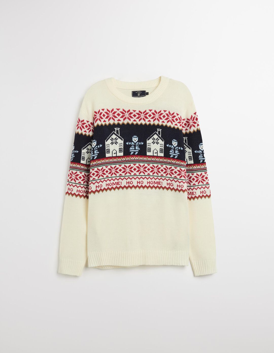 Camisola Natal de Malha, Homem, Bege Claro