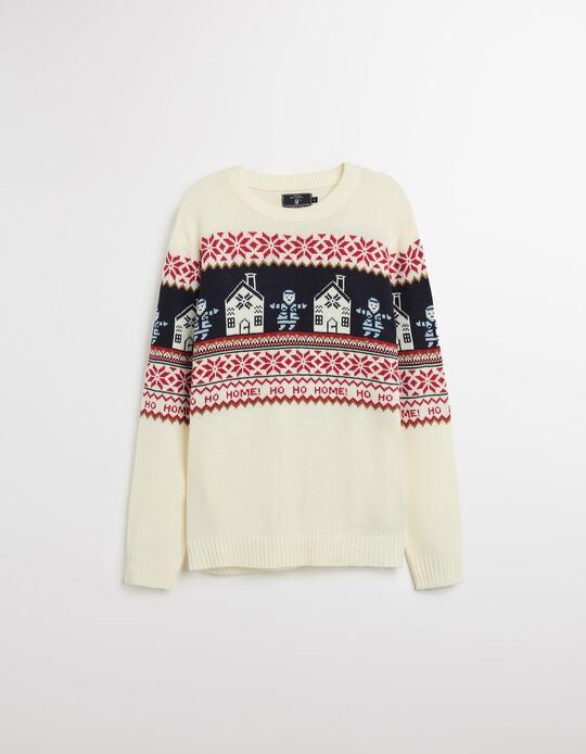 Comprar Online Camisola Natal de Malha, Homem, Bege Claro
