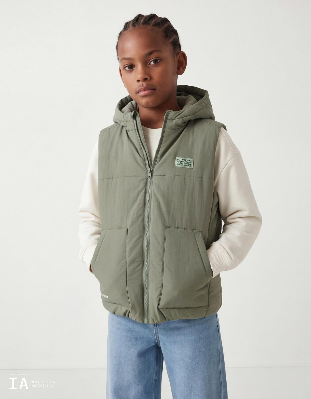 Colete, Menino, Verde Claro