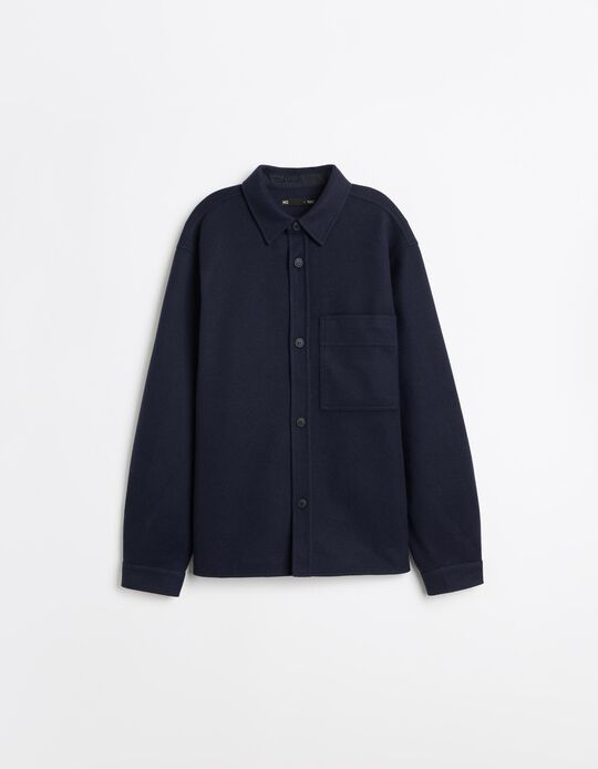 Comprar Online Sobrecamisa Em Malha, Homem, Azul Escuro