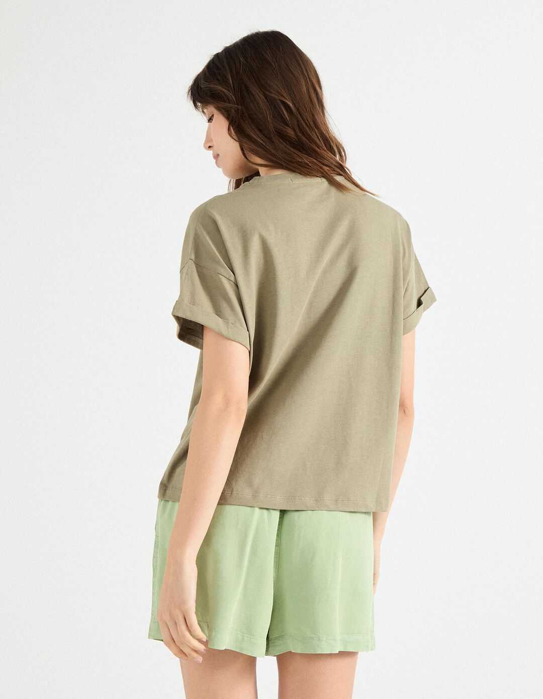 T-shirt Print, Mulher, Verde Escuro