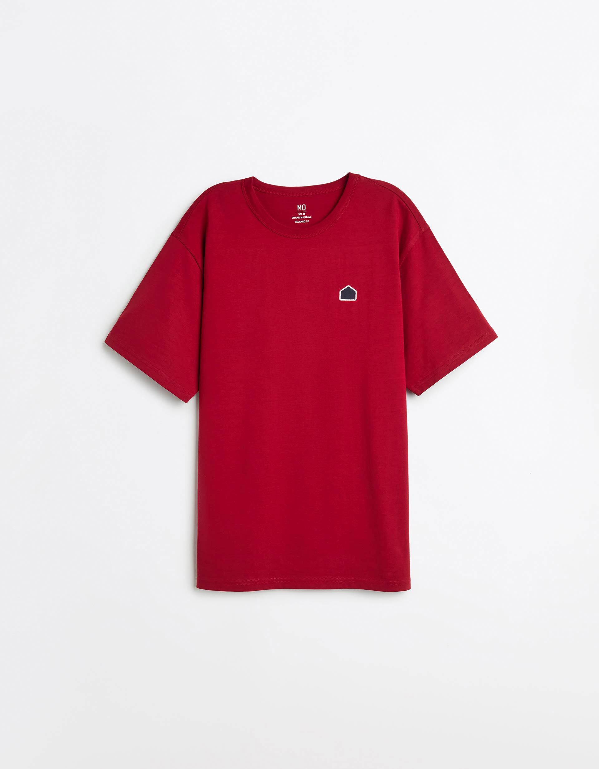 Comprar Online T-shirt Heavy Jersey Bordado, Homem, Vermelho Escuro