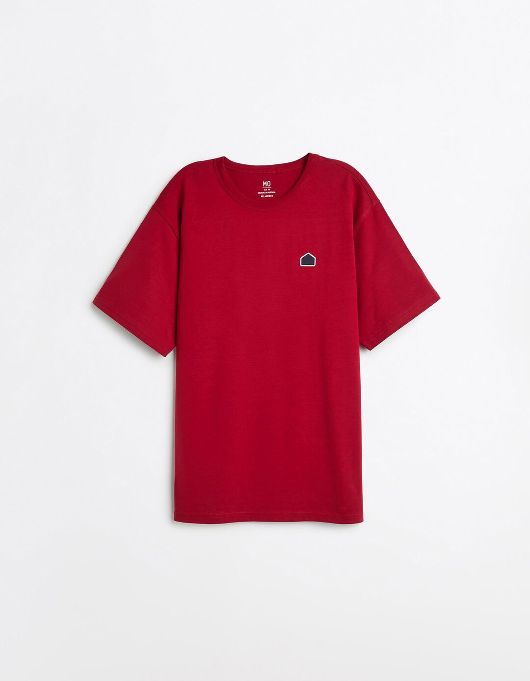 T-shirt Heavy Jersey Bordado, Homem, Vermelho Escuro