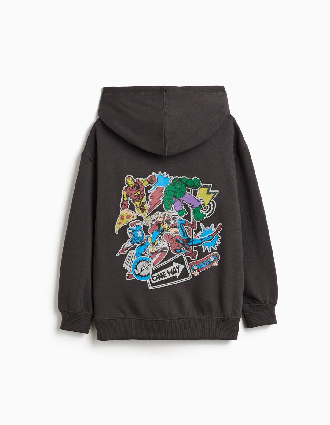 Sweatshirt de Felpa Capuz 'Marvel' ©Disney, Menino, Cinzento Escuro
