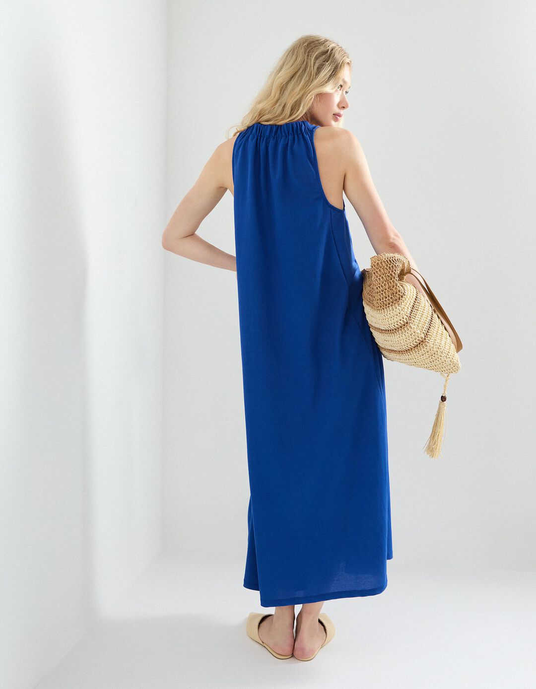 Vestido Comprido, Mulher, Azul
