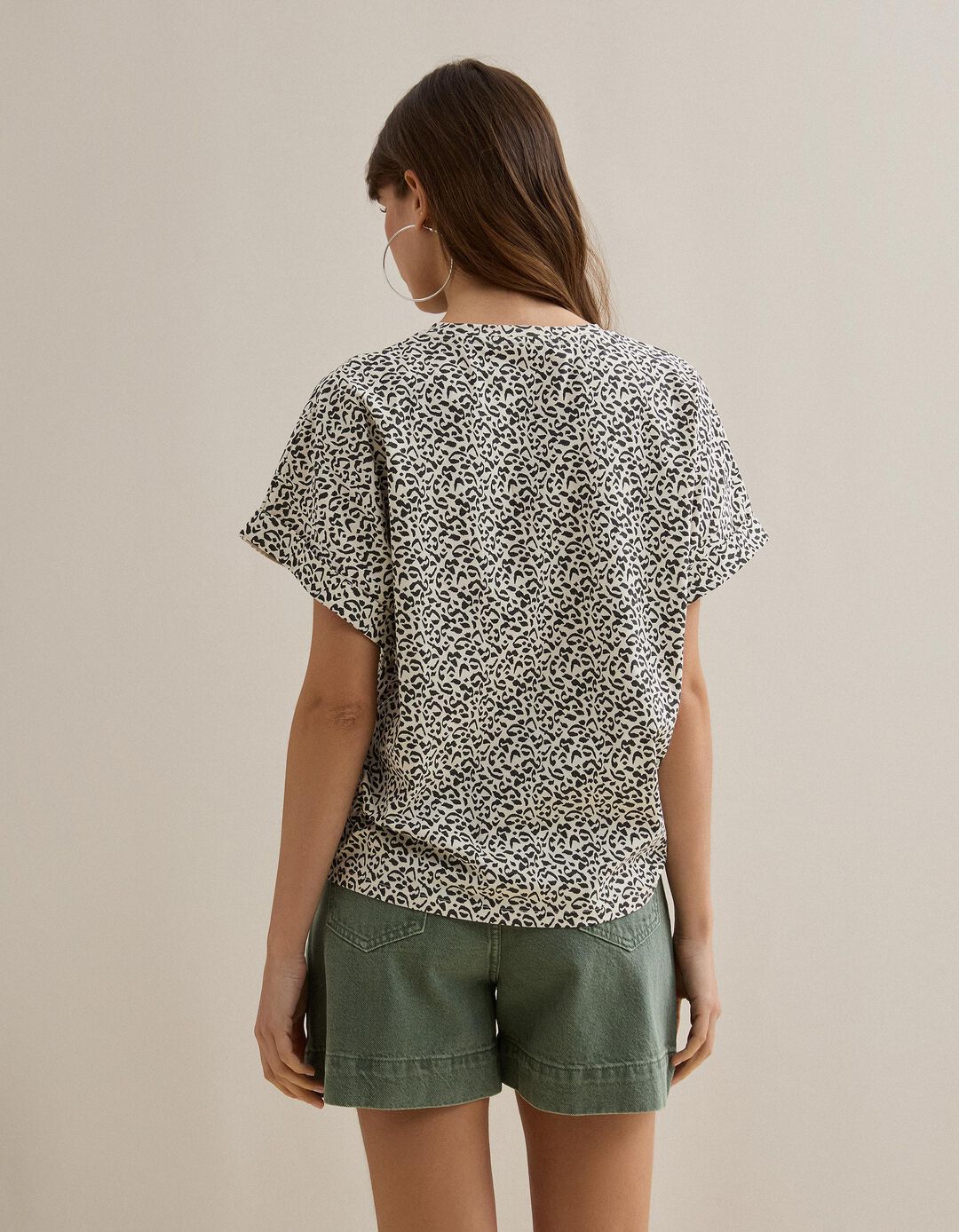 T-shirt Animal Print, Mulher, Preto