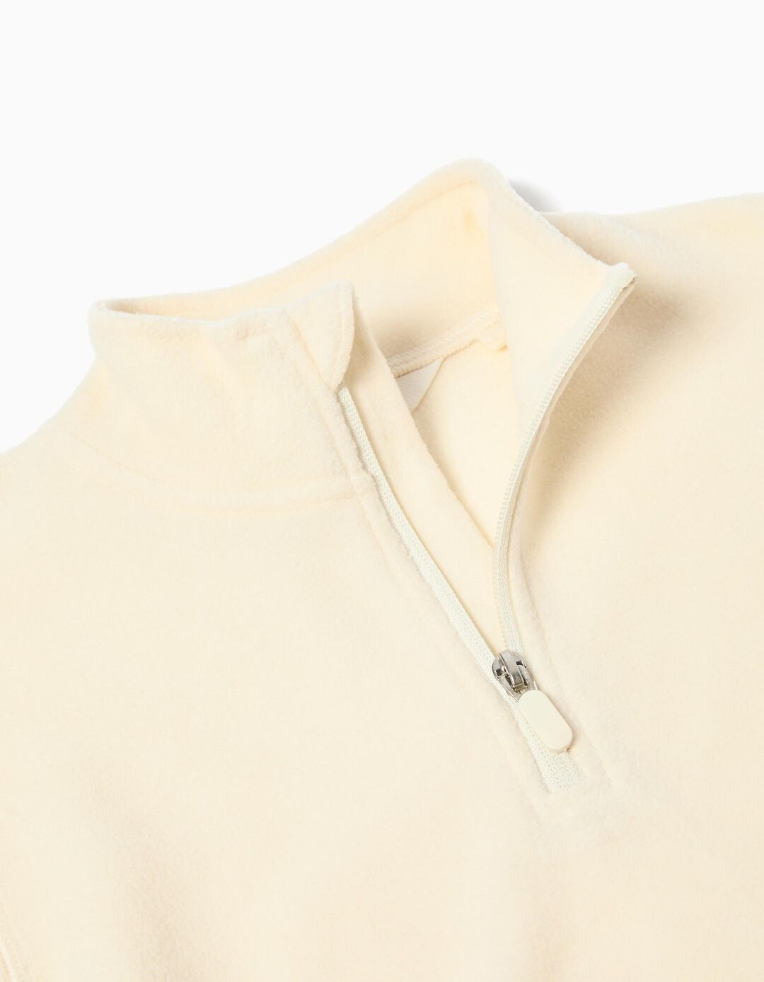 Camisola Polar com Fecho, Menina, Branco