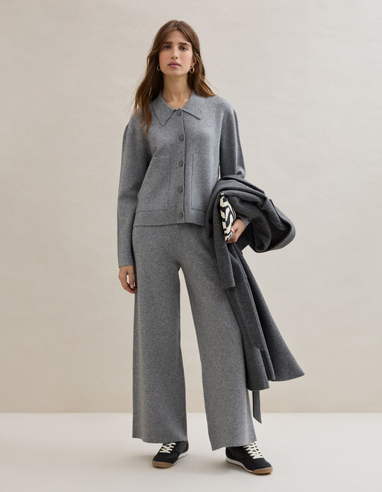 Comprar Online Calças de Malha, Mulher, Cinzento