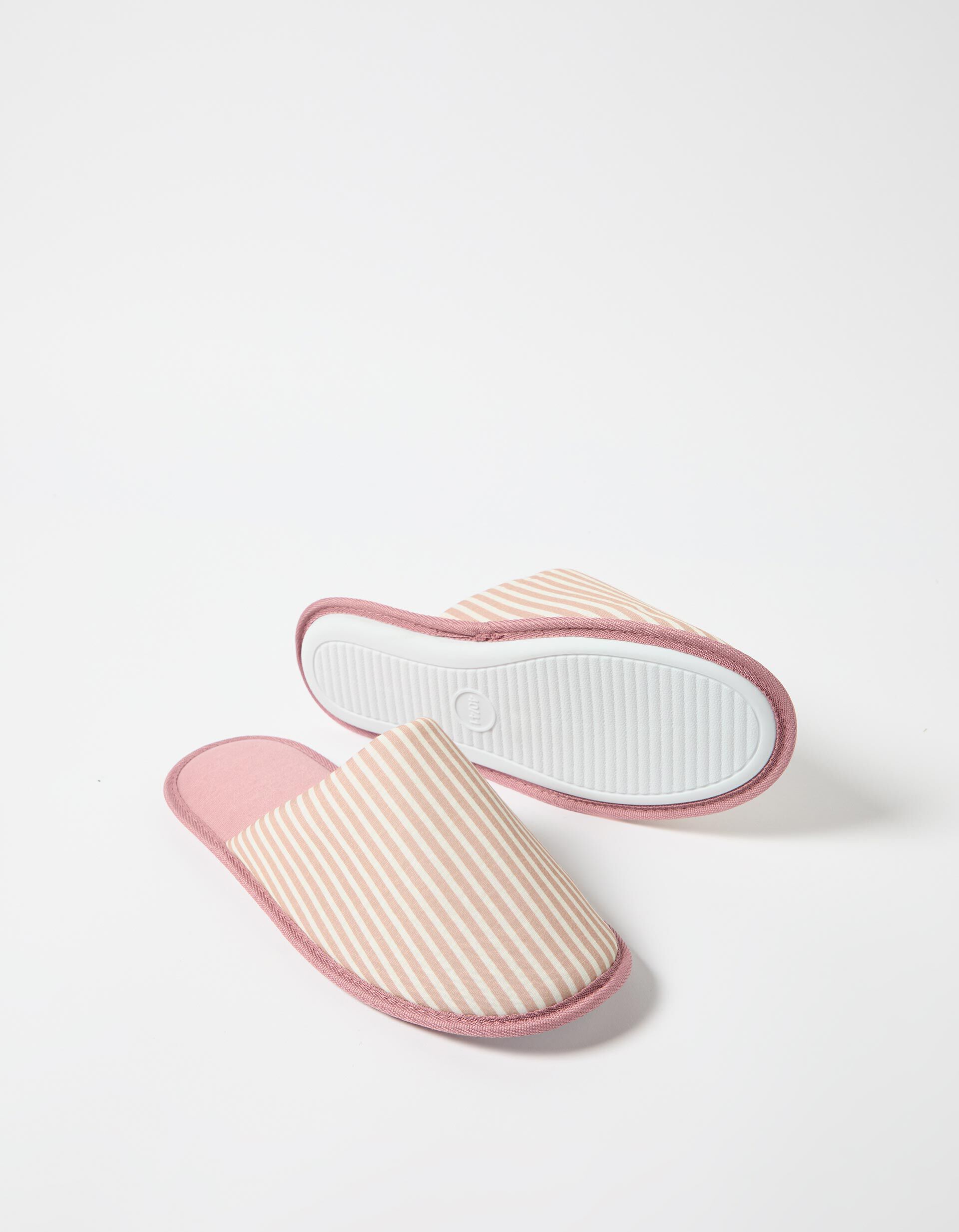 Comprar Online Chinelos de Quarto Riscas, Mulher, Rosa Claro