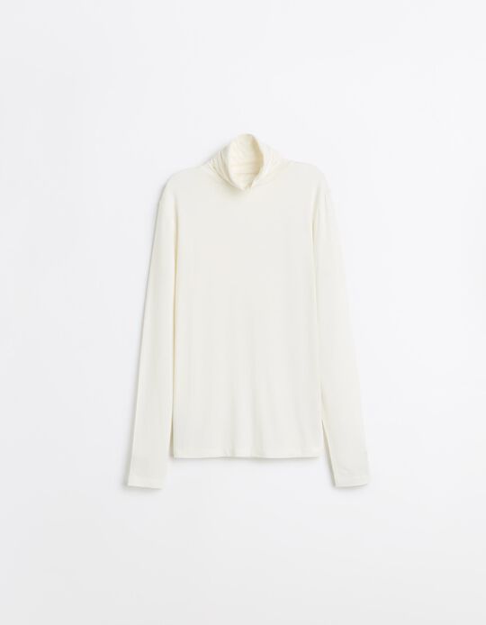 Comprar Online Camisola De Gola Alta, Mulher, Bege Claro