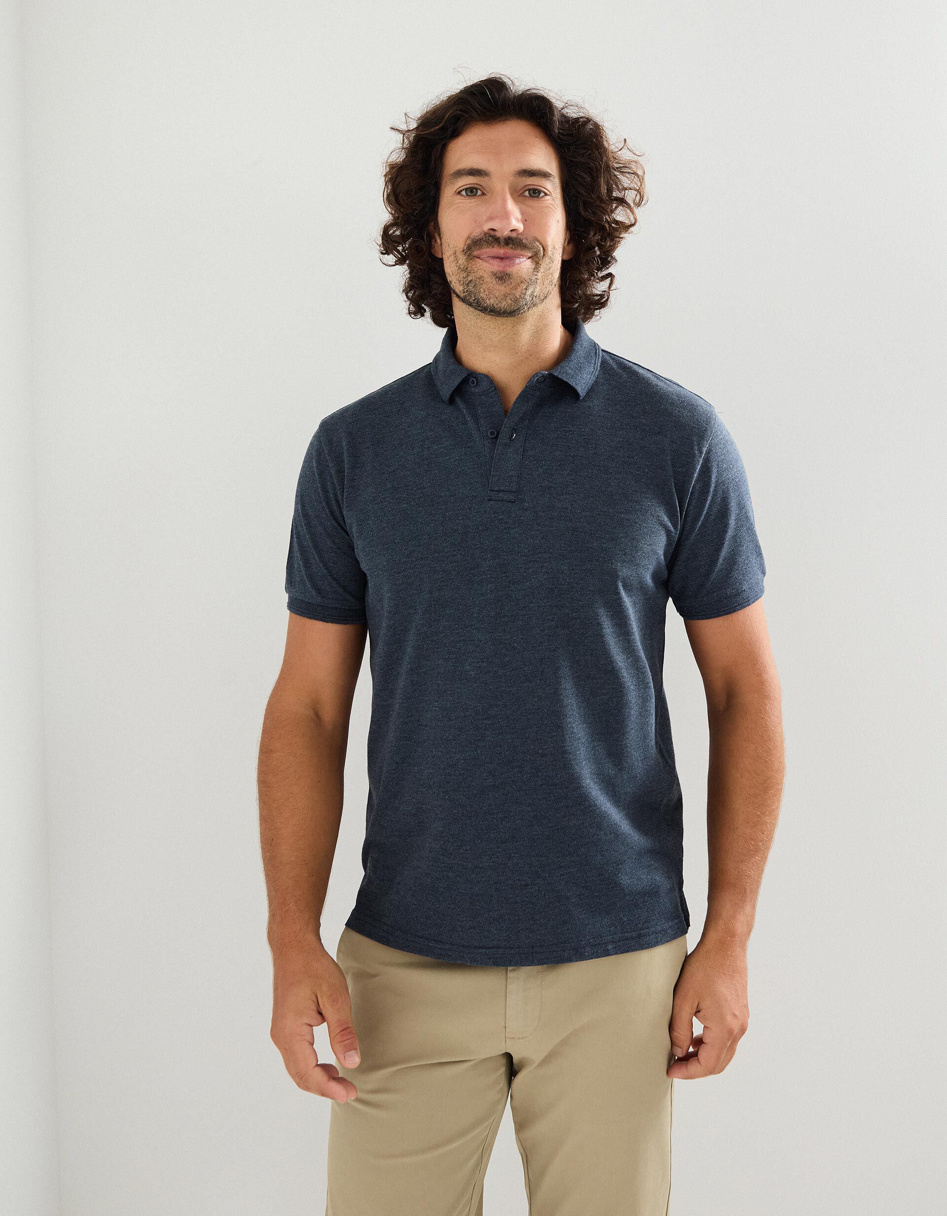 Comprar Online Polo Piquet Manga Curta, Homem, Azul Escuro