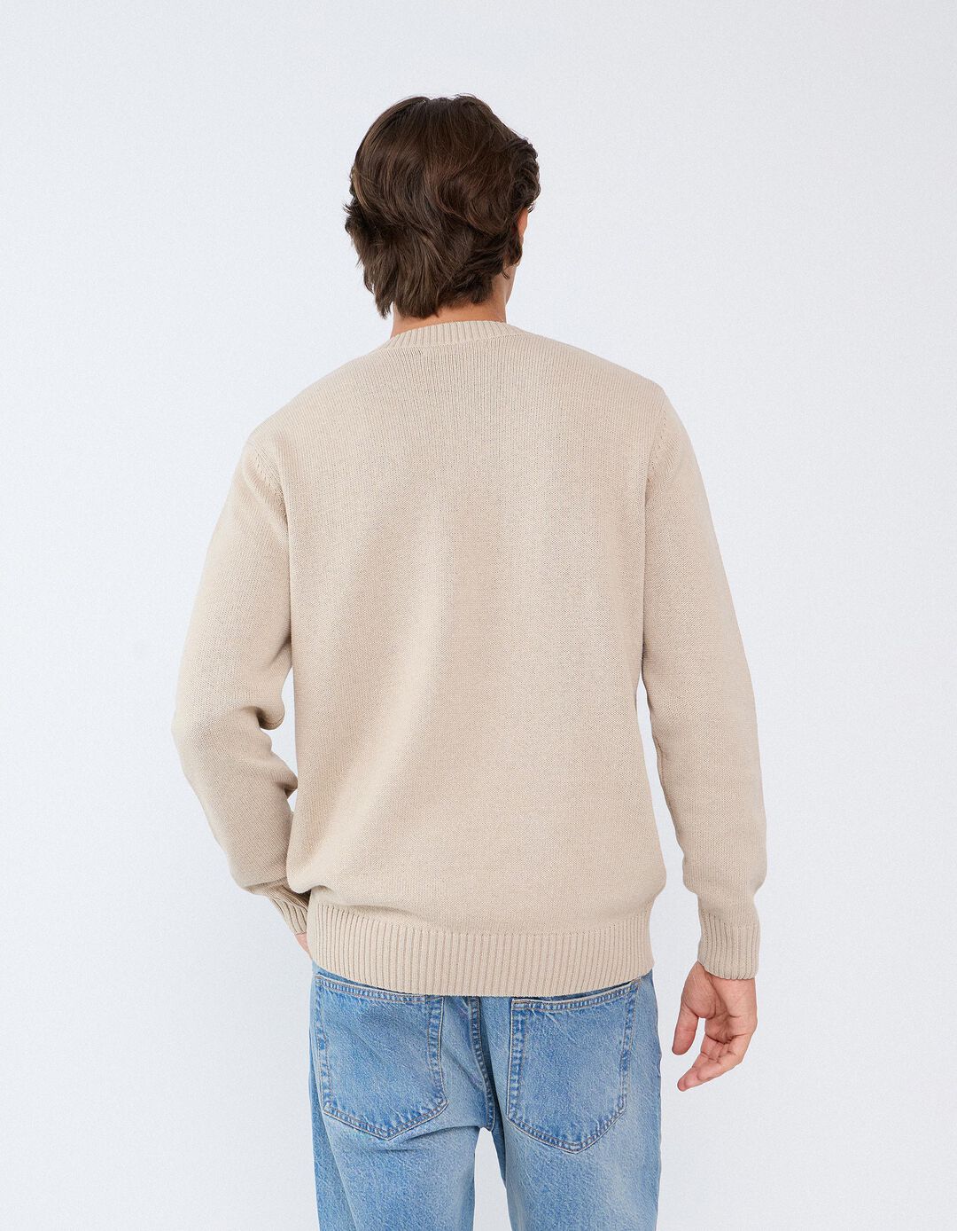 Camisola De Malha, Homem, Bege