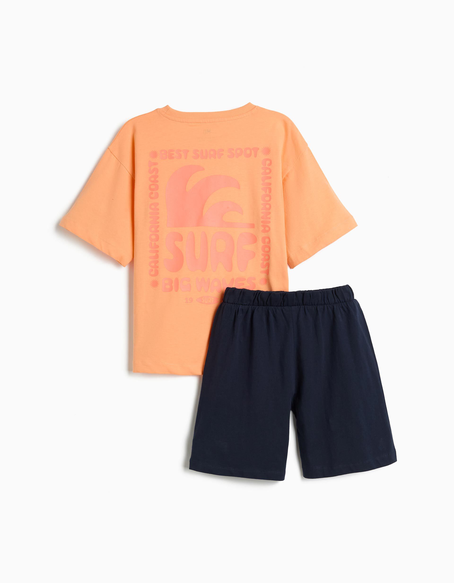 Comprar Online Conjunto T-shirt e Cal&ccedil;&otilde;es, Menino, Laranja Claro