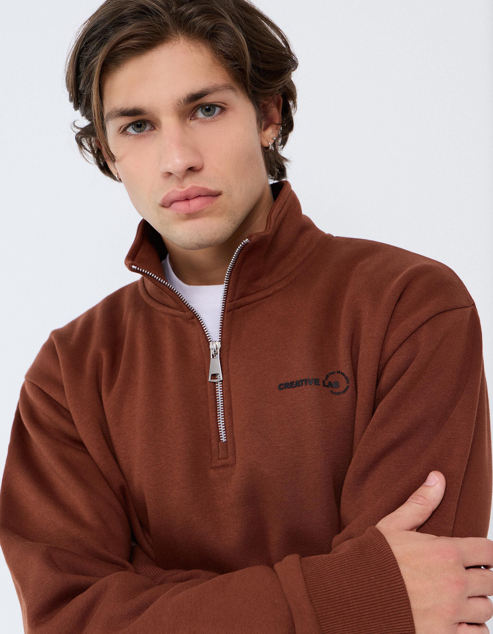 Comprar Online Camisola Com Gola, Homem, Castanho