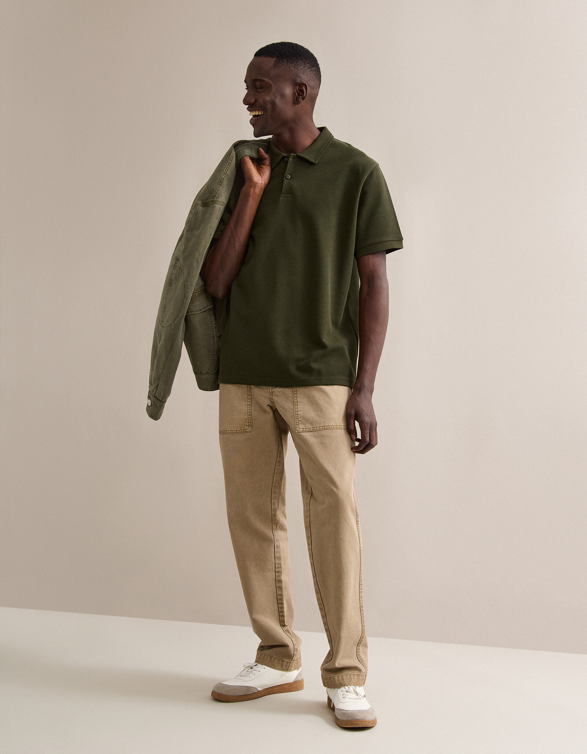 Comprar Online Polo Waffle, Homem, Verde Escuro