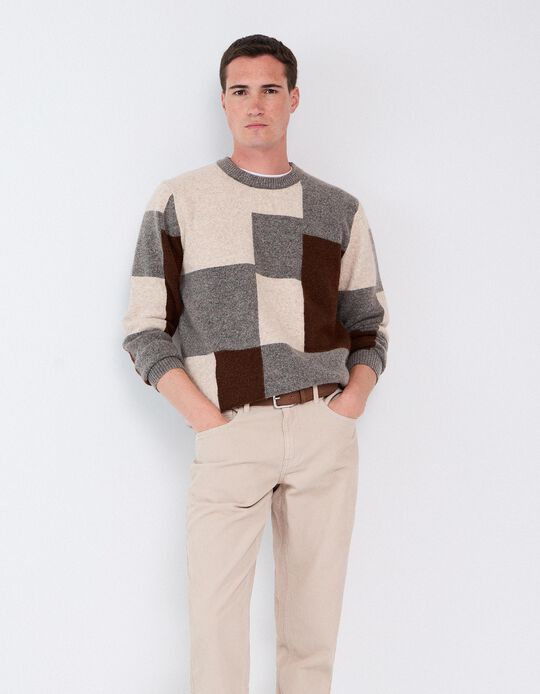Comprar Online Camisola De Malha, Homem, Cinzento