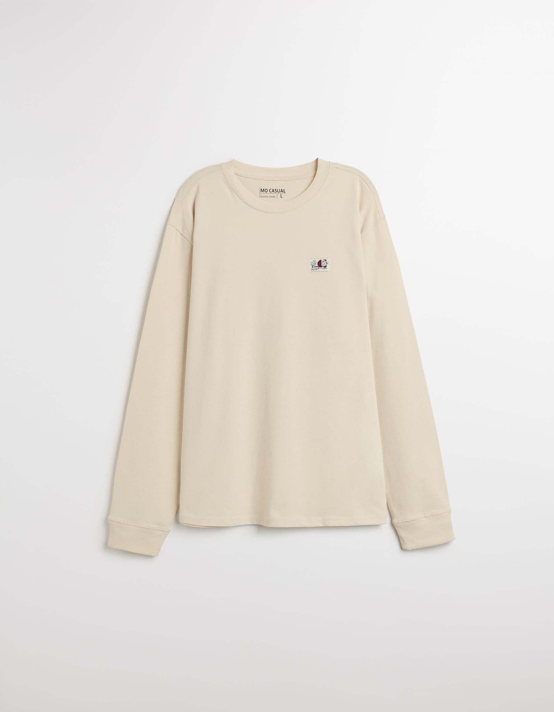 Comprar Online T-shirt de Manga Comprida, Homem, Cinzento Claro 