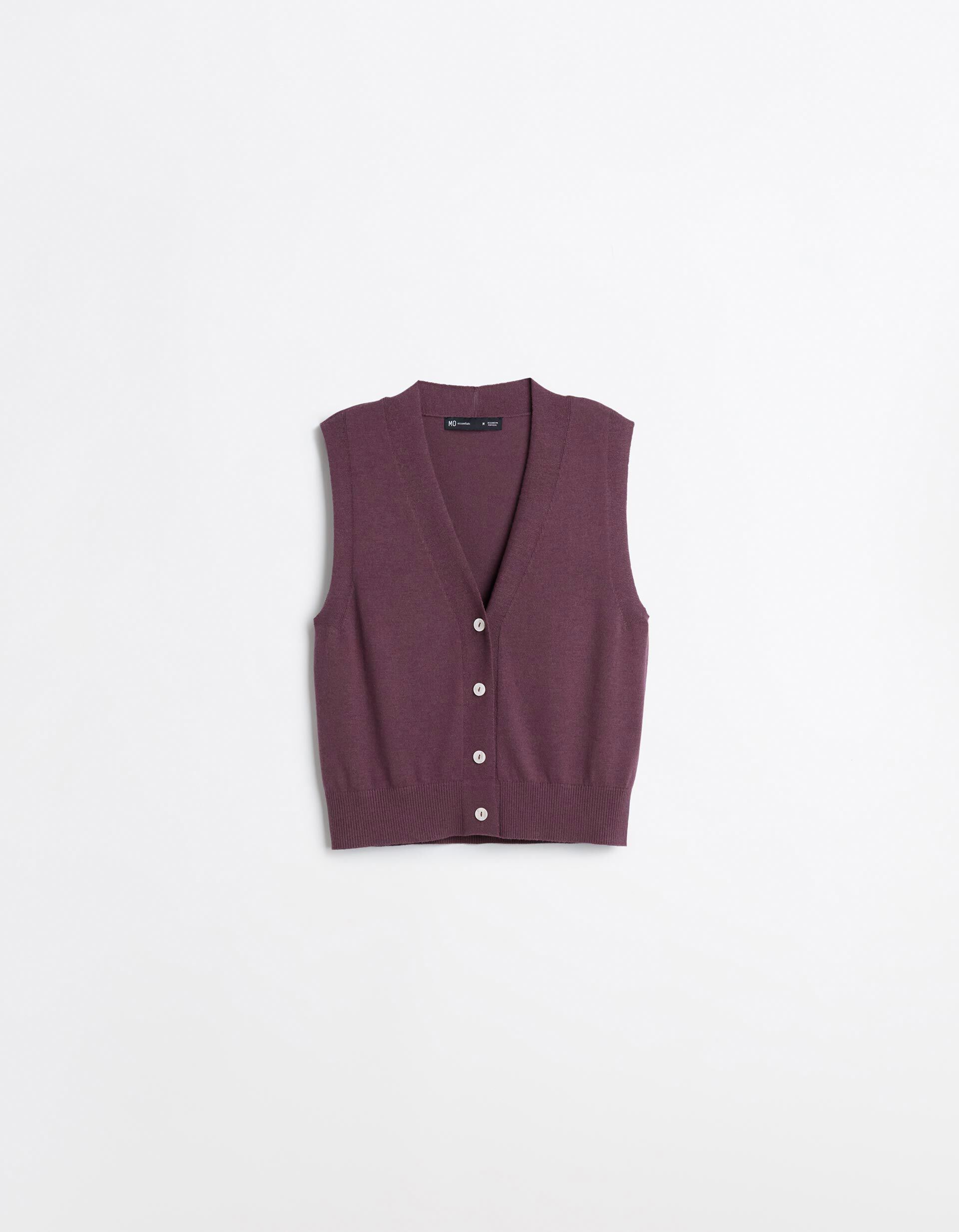 Comprar Online Colete Com Caxemira, Mulher, Roxo Escuro