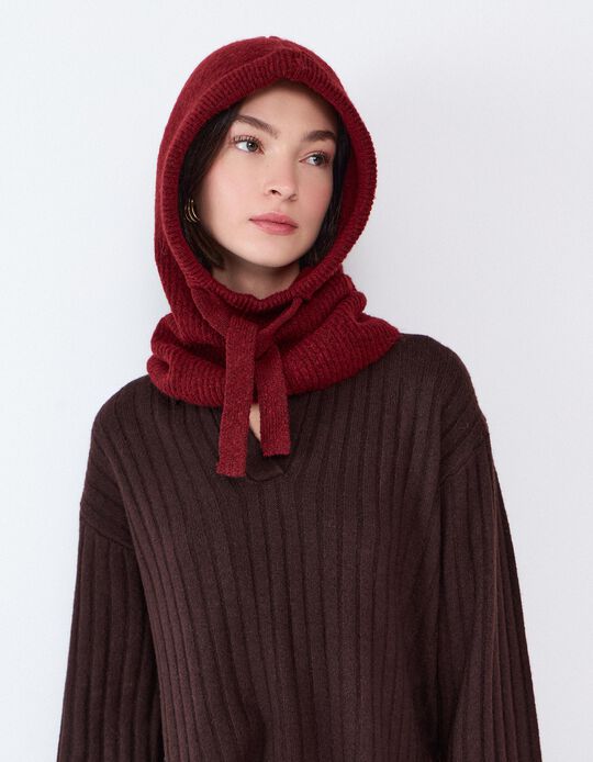 Comprar Online Gorro balaclava De Malha, Mulher, Vermelho Escuro