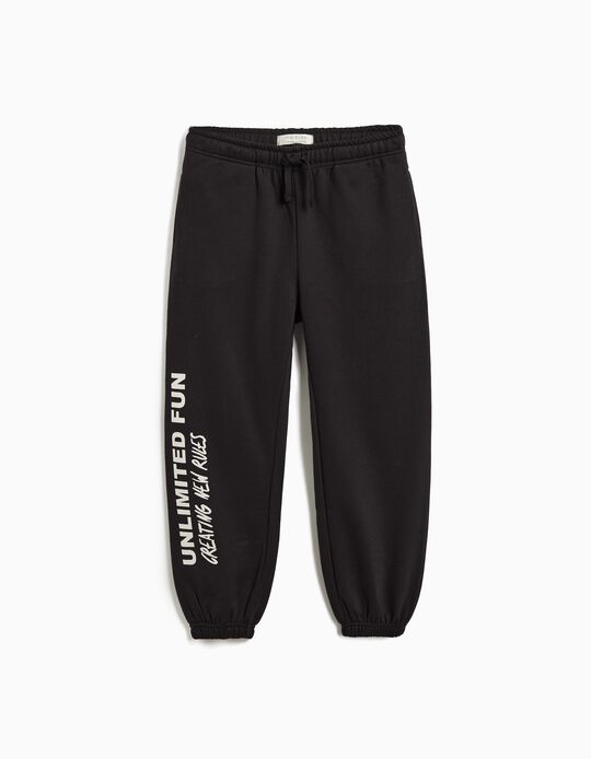 Comprar Online Calças Jogging de Felpa, Menino, Preto