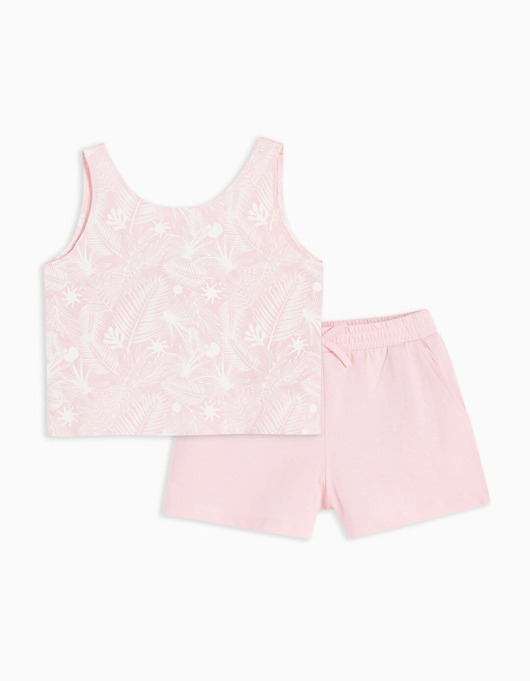 Sleeveless T-shirt + Shorts Set, Girls, Light Pink