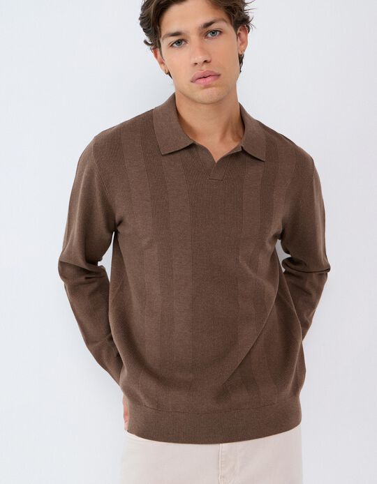 Comprar Online Camisola De Malha, Homem, Castanho