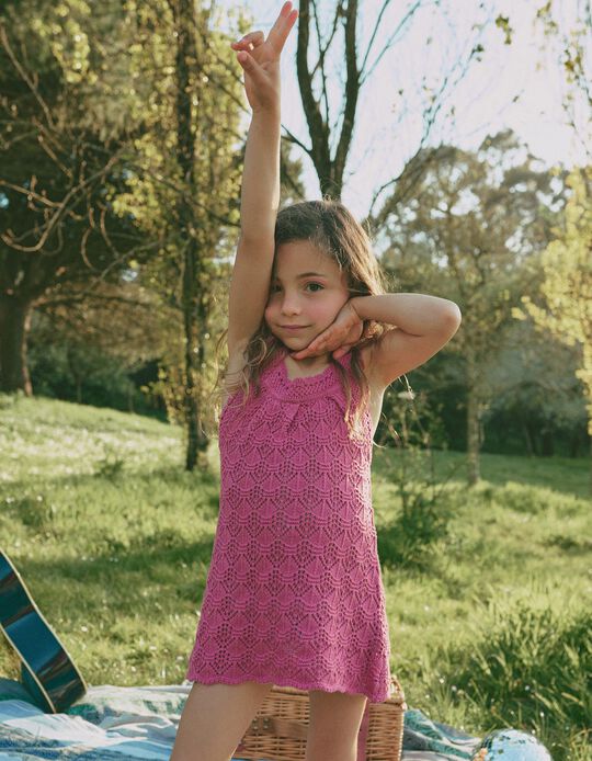 Comprar Online Top Crochet, Menina, Rosa Escuro