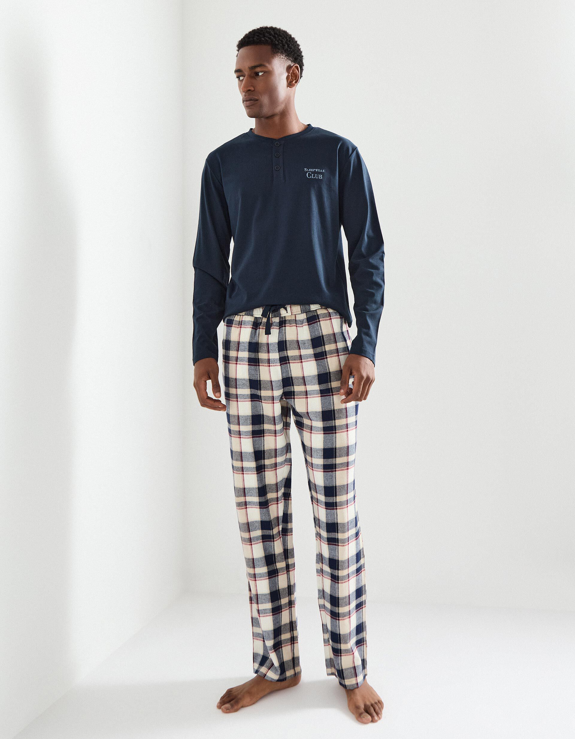 Comprar Online Pijama Xadrez, Homem, Azul Escuro