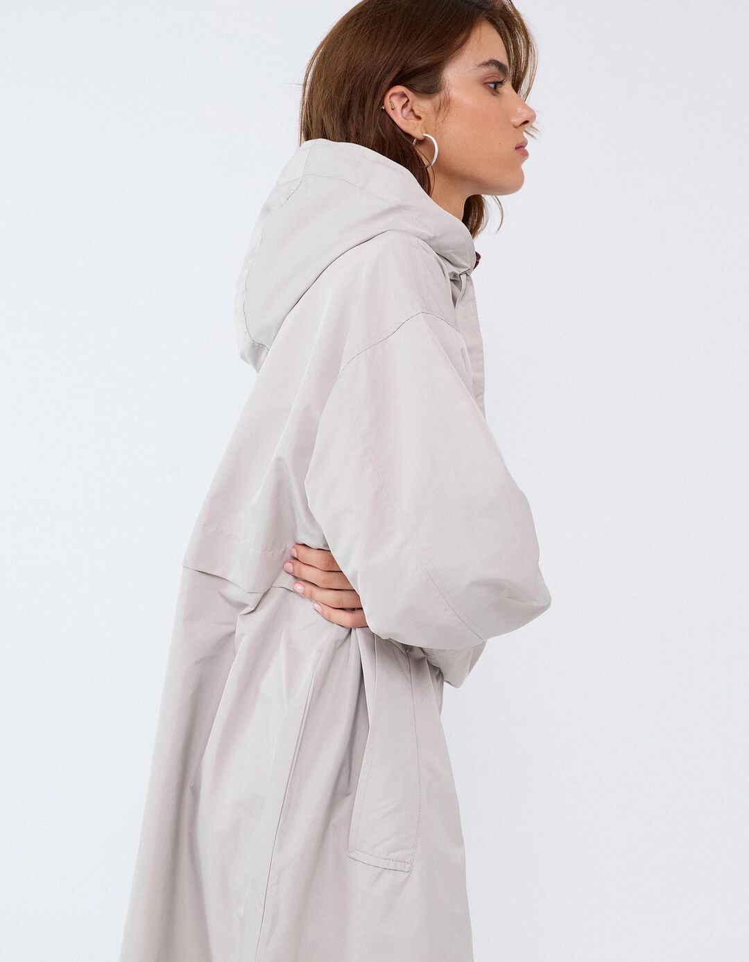 Parka Comprida, Mulher, Bege Claro