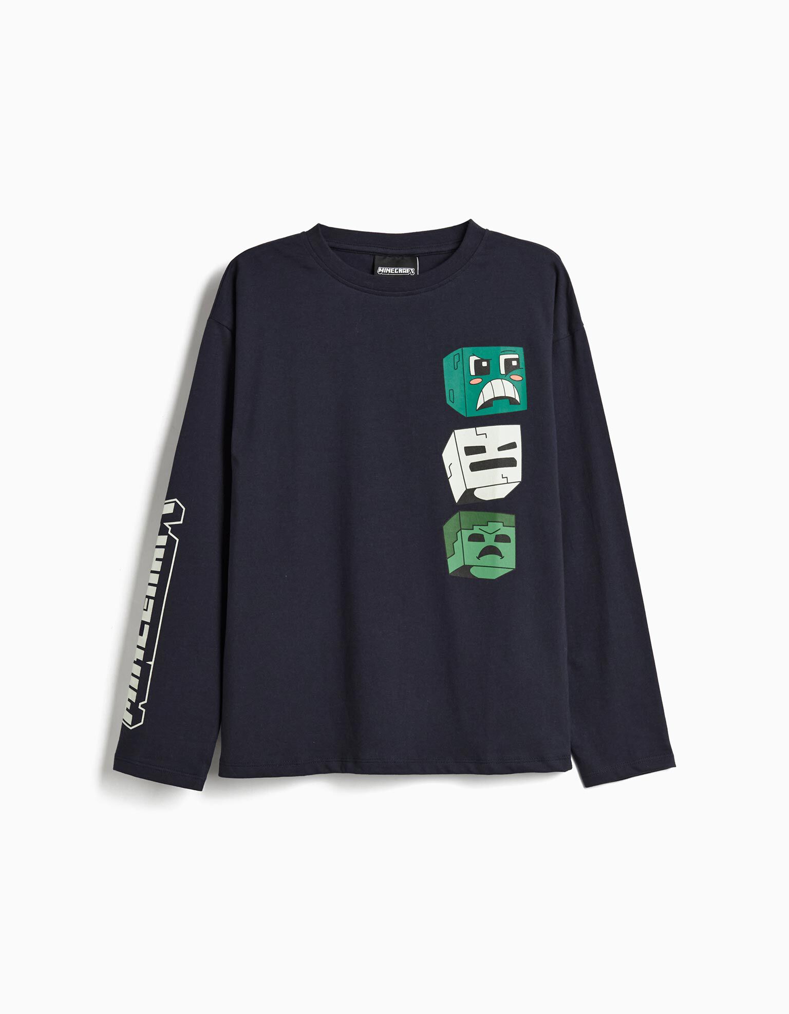 Comprar Online T-shirt de Manga Comprida 'Minecraft', Menino, Azul Escuro 