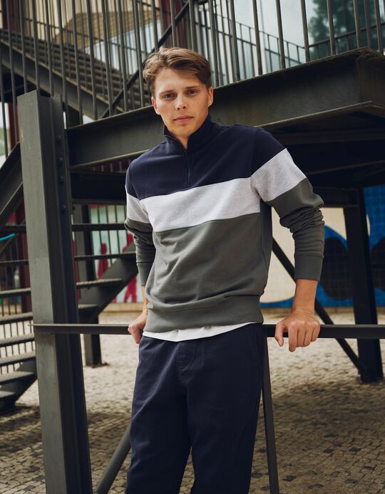 Comprar Online Sweatshirt com Fecho, Homem, Verde Escuro
