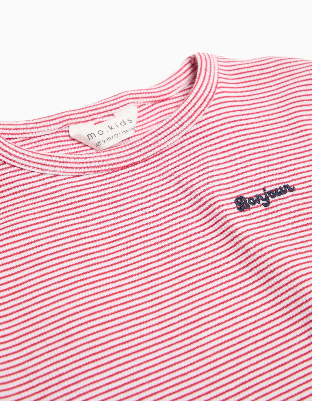 T-shirt de Manga Comprida Riscas, Menina, Vermelho