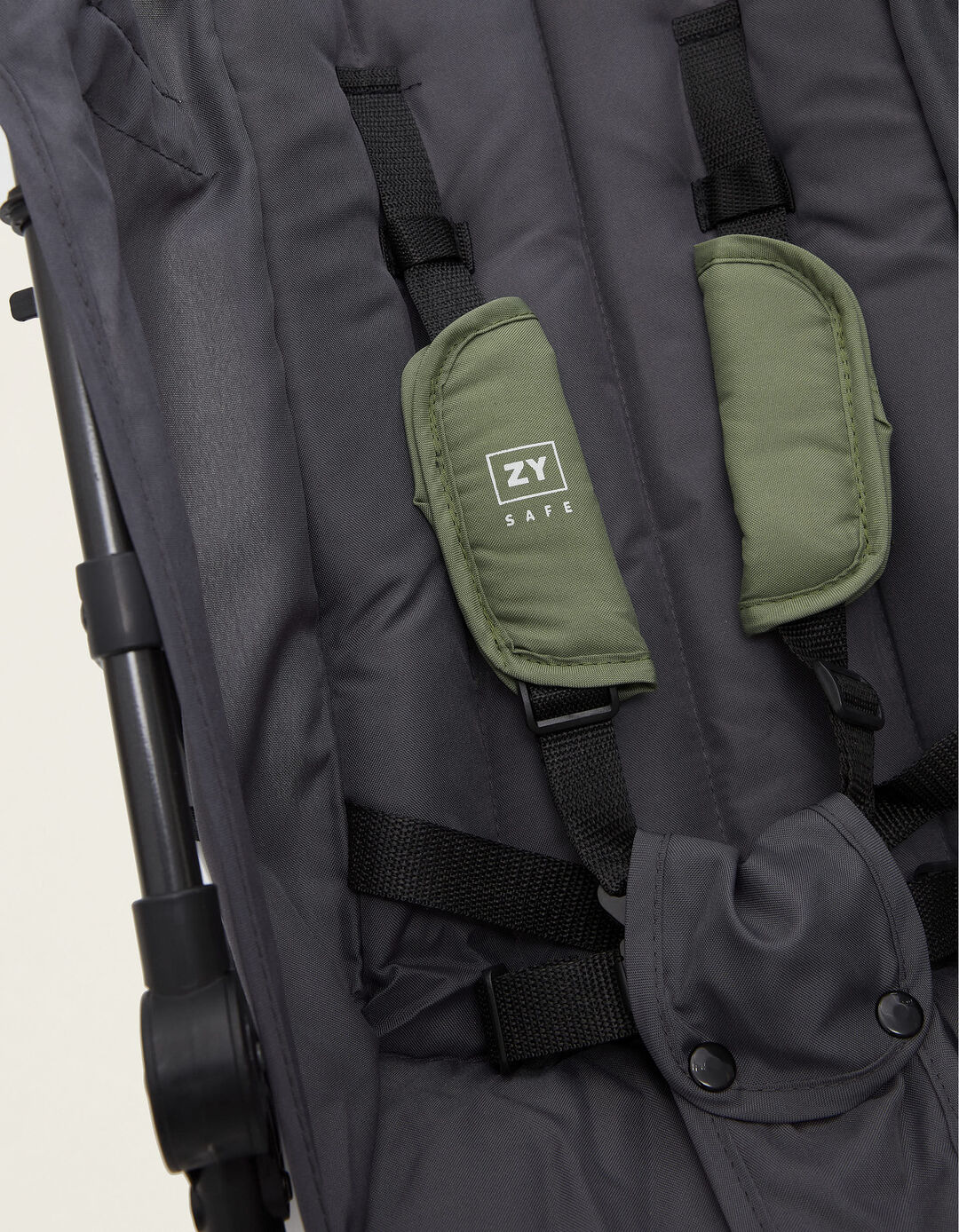 Carrinho Bengala ZY Safe Road Plus, Cinza/Verde