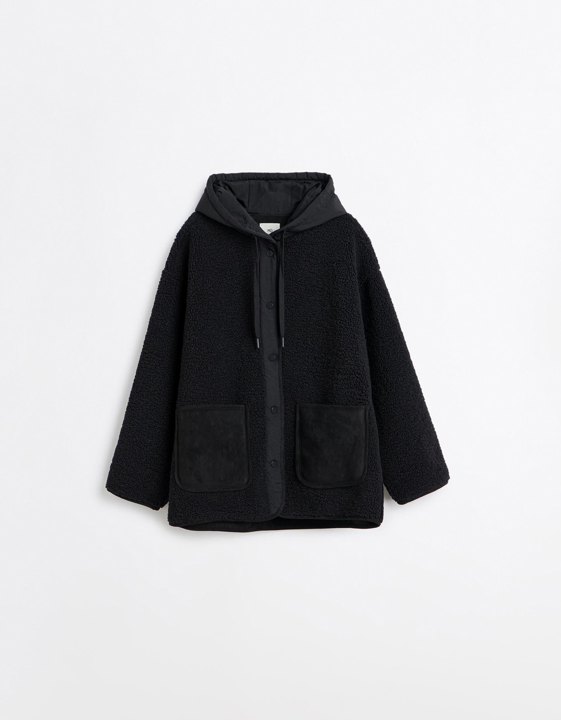 Comprar Online Casaco Efeito Sherpa, Mulher, Preto
