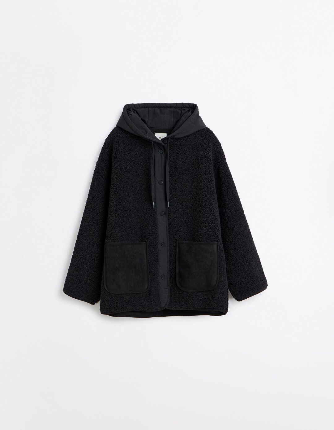 Casaco Efeito Sherpa, Mulher, Preto