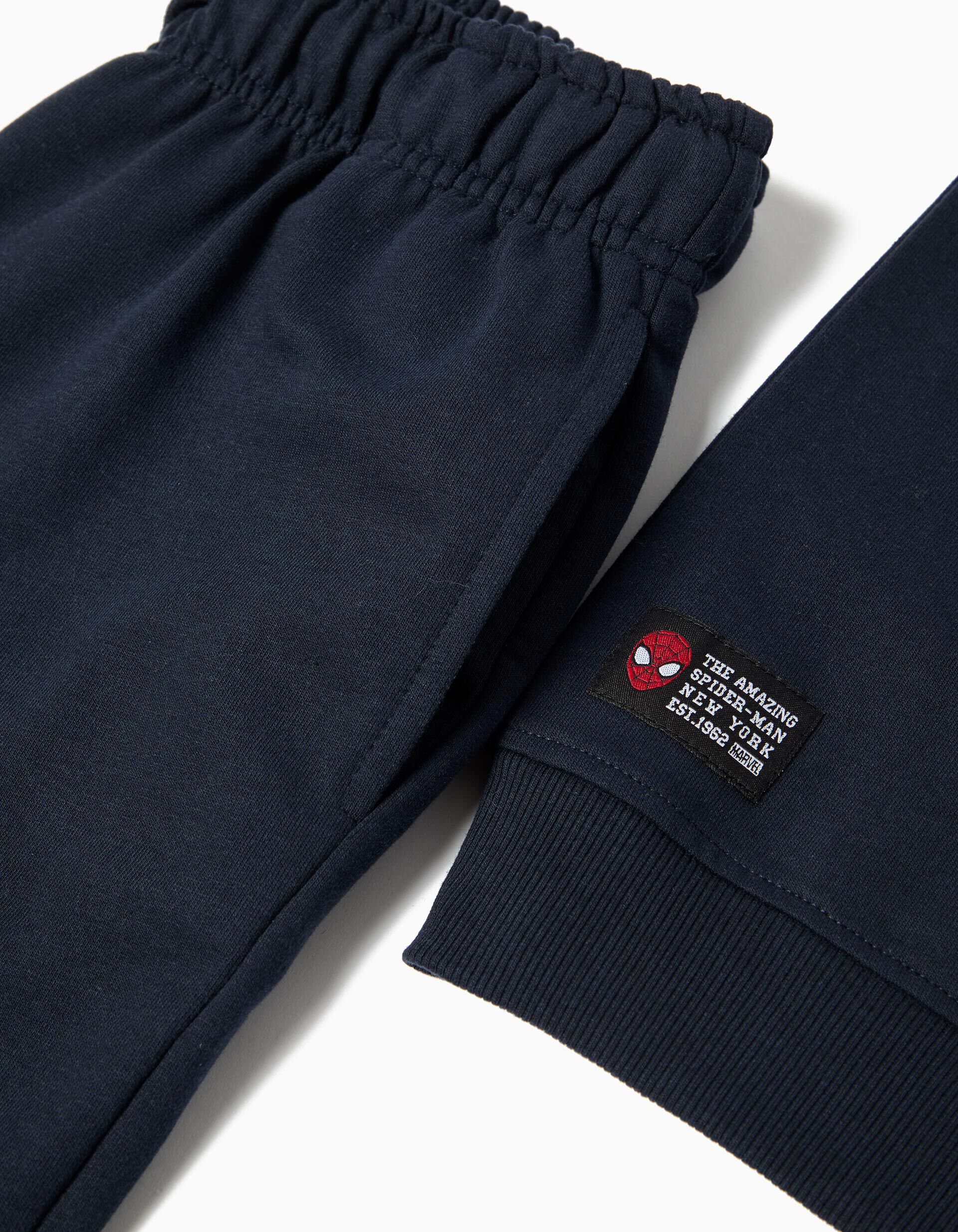 Comprar Online Conjunto Sweatshirt e Cal&ccedil;as de Felpa 'Spider-Man', Menino, Azul Escuro 