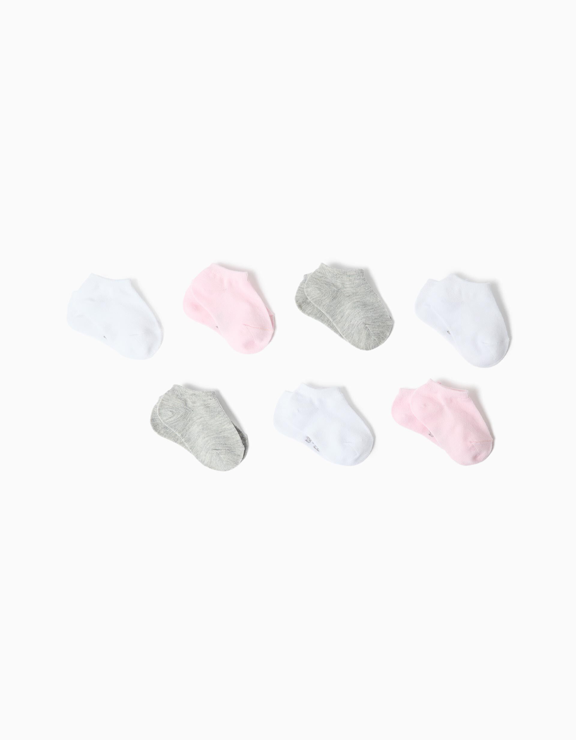 Comprar Online Pack 7 Pares de Meias Tornozelo, Beb&eacute; Menina, Multicor
