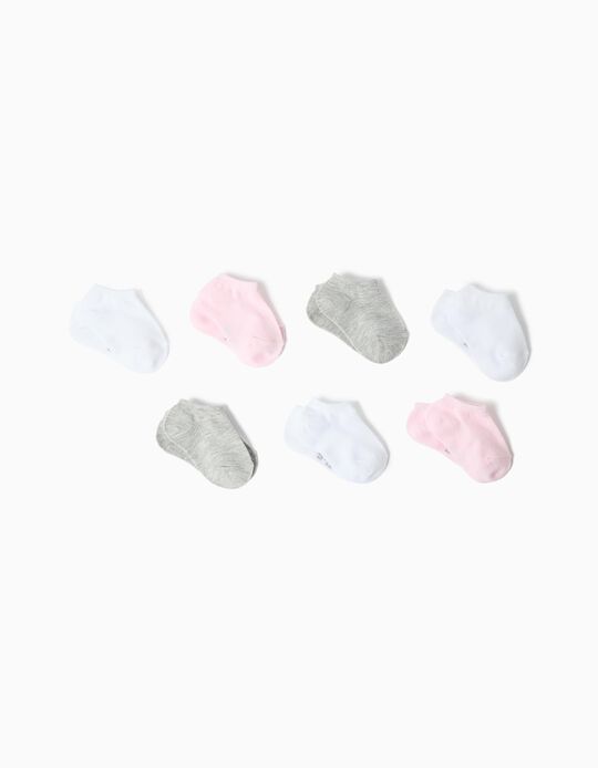 Comprar Online Pack 7 Pares de Meias Tornozelo, Beb&eacute; Menina, Multicor