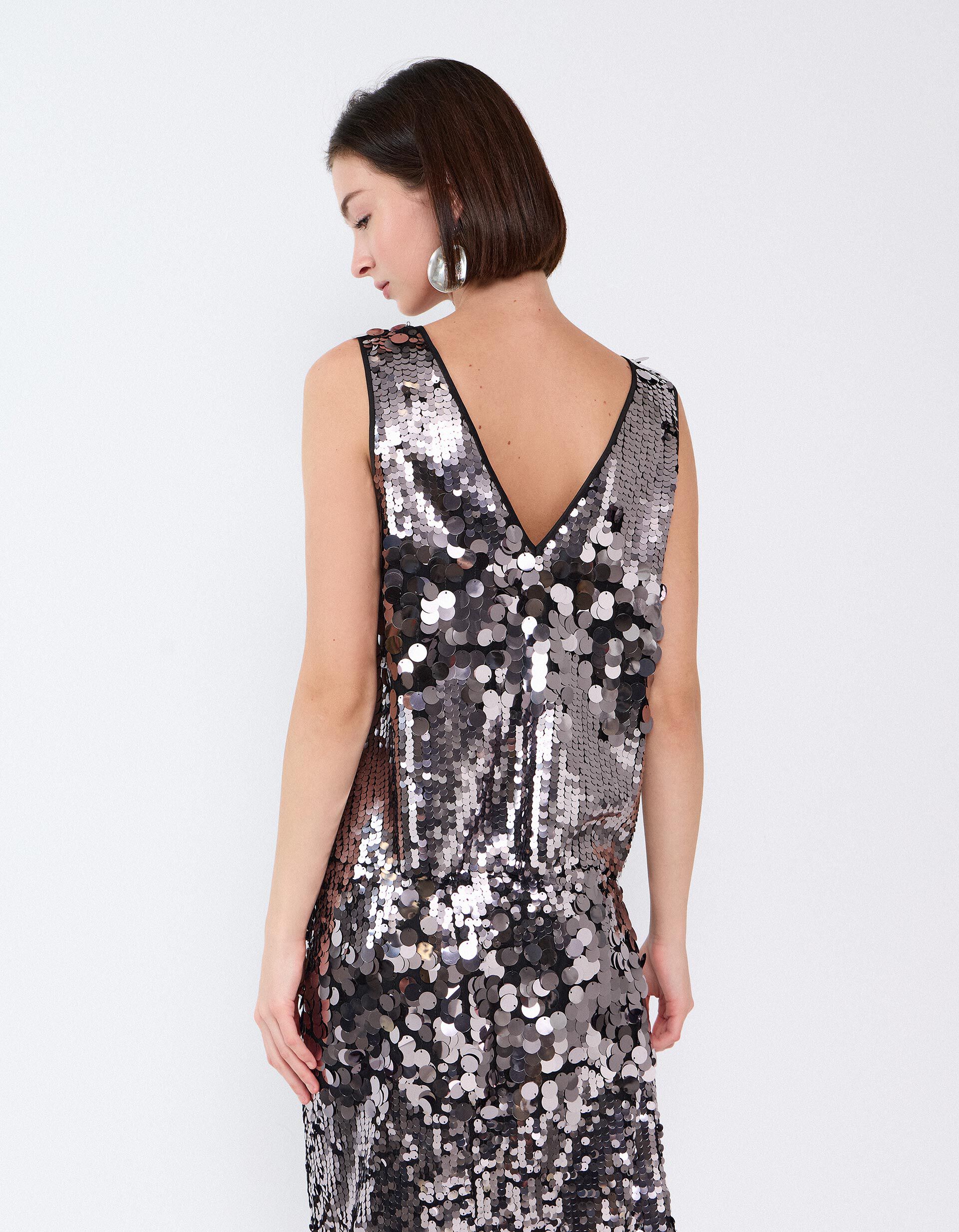 Comprar Online Top Com Lantejoulas, Mulher, Cinzento