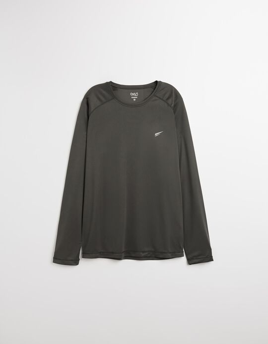 Comprar Online T-shirt Manga Comprida de Desporto, Homem, Cinzento Escuro