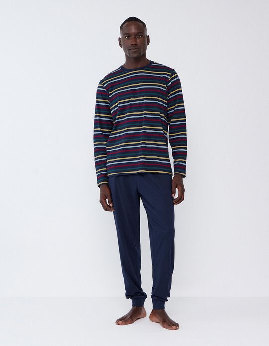 Comprar Online Pijama &Agrave;s Riscas, Homem, Azul Escuro