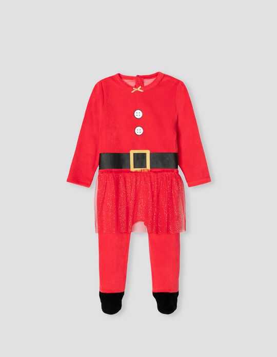 Mother Christmas Velour Sleepsuit, Babies, Red
