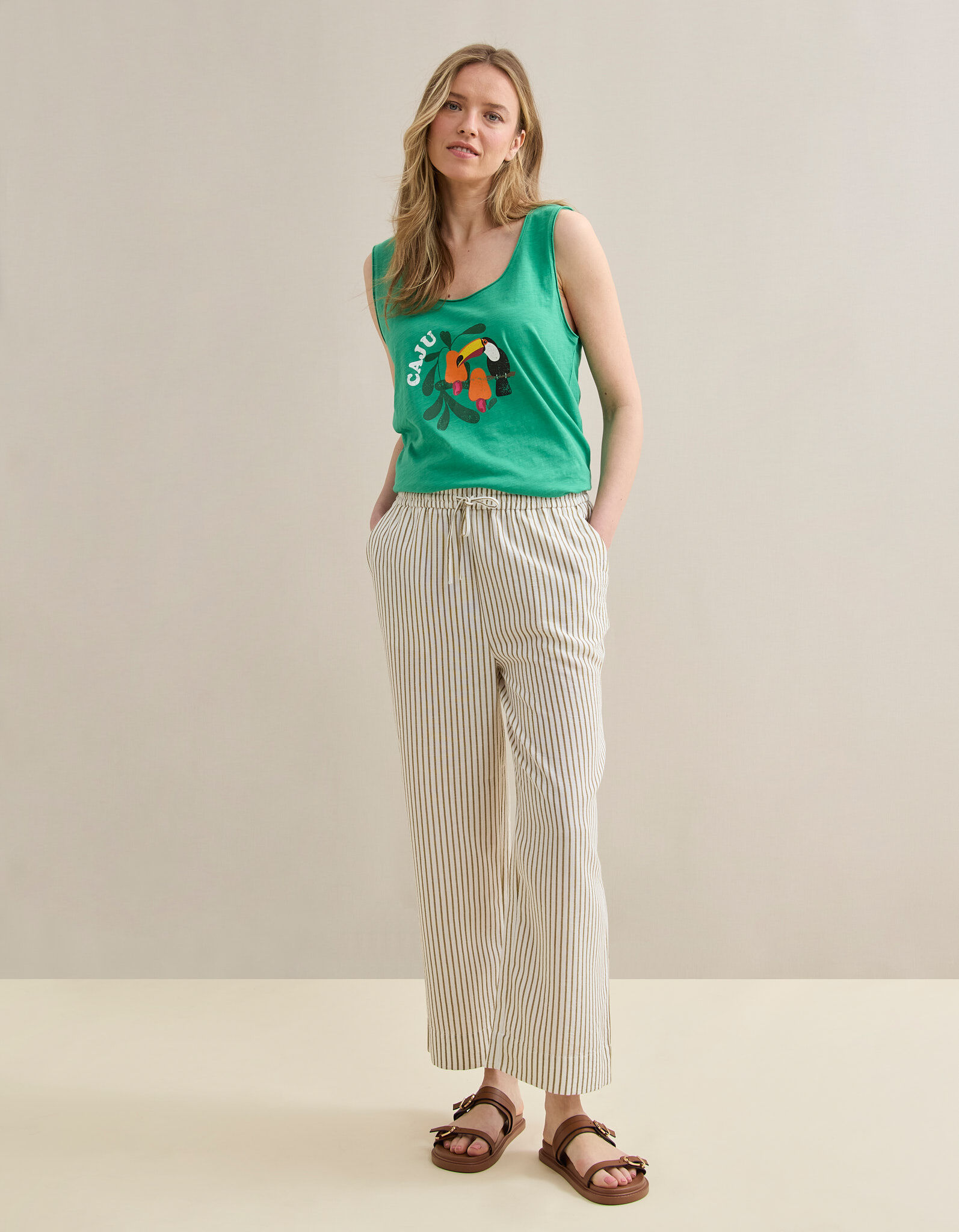 Comprar Online Cal&ccedil;as Riscas, Mulher, Verde Escuro