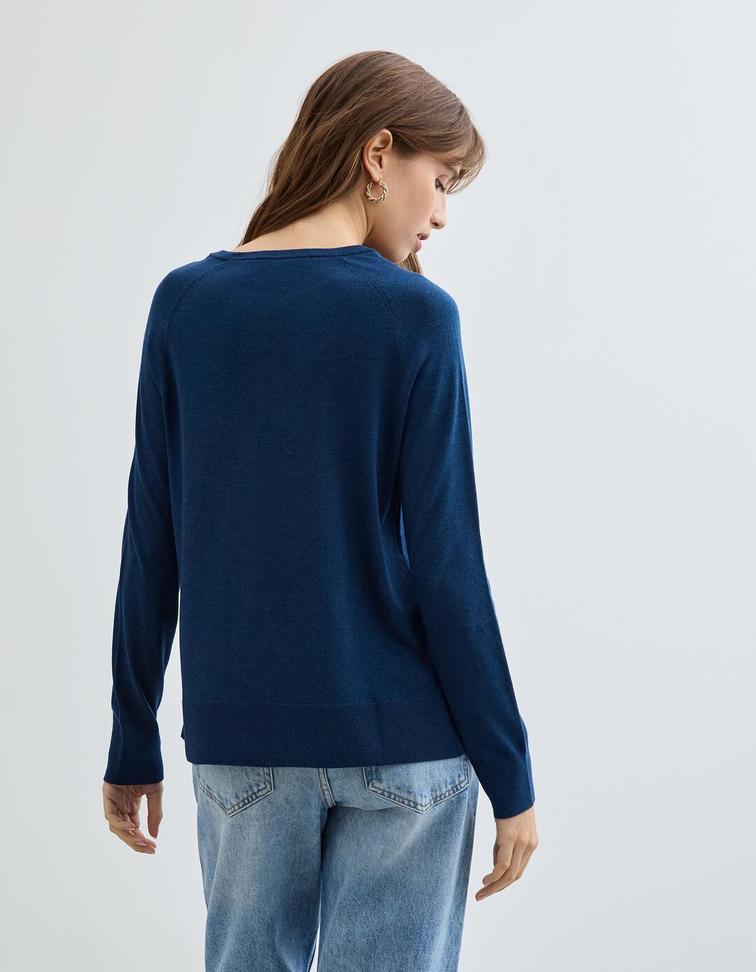 Camisola com Caxemira, Mulher, Azul Escuro