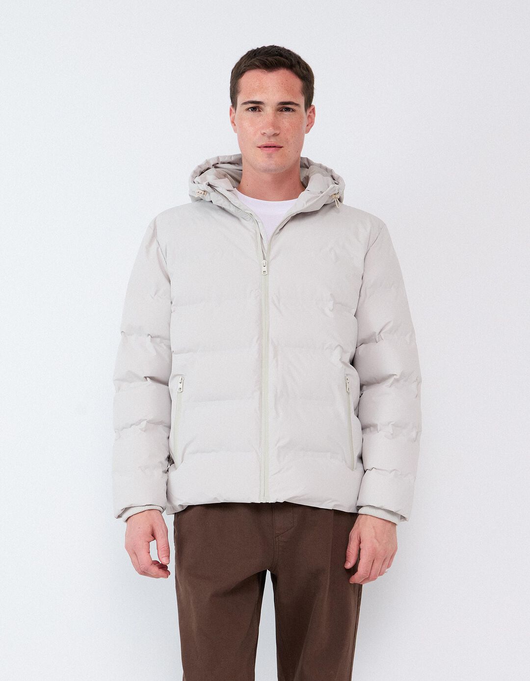 Casaco Puffer, Homem, Cinzento Claro