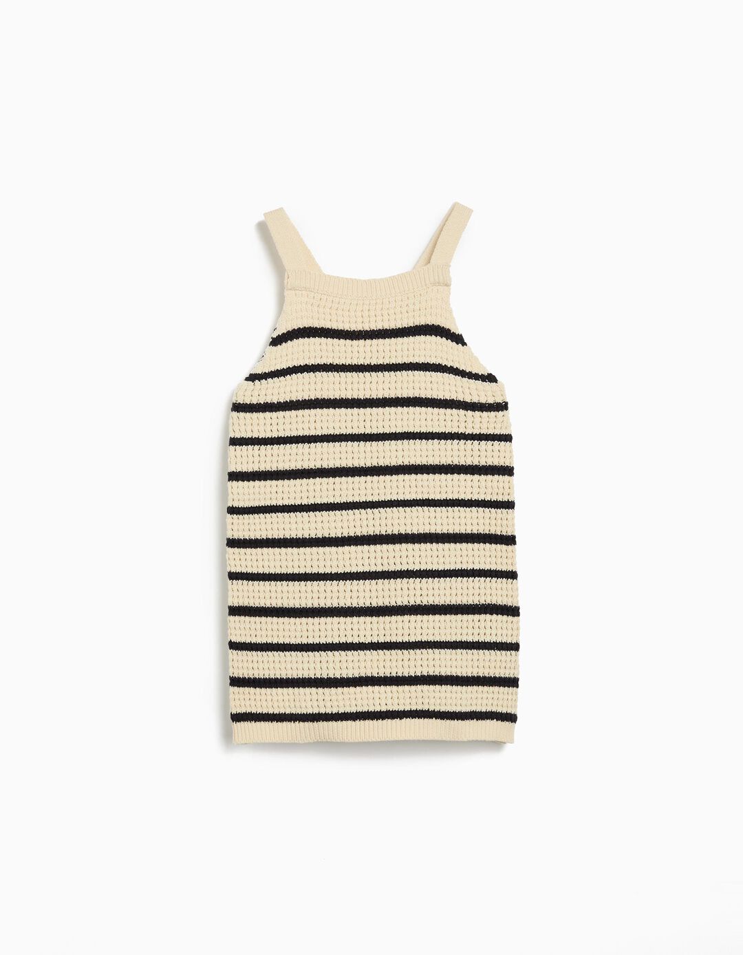 Vestido Riscas em Crochet, Menina, Cru