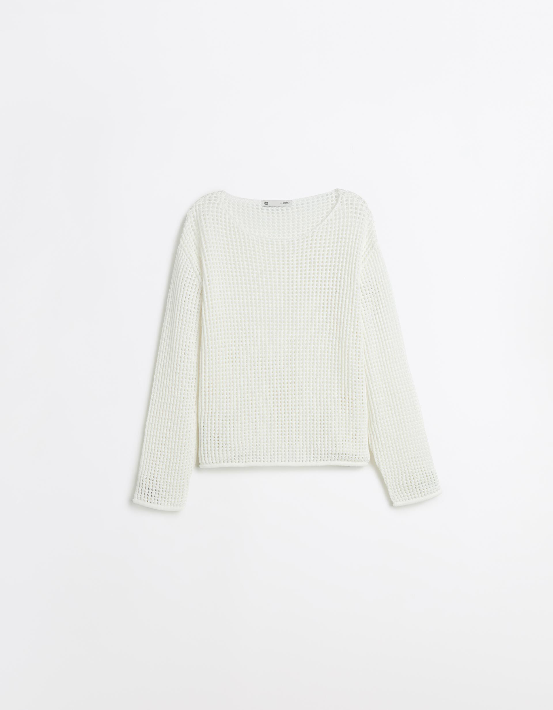 Comprar Online Camisola de Malha Crochet, Mulher, Branco