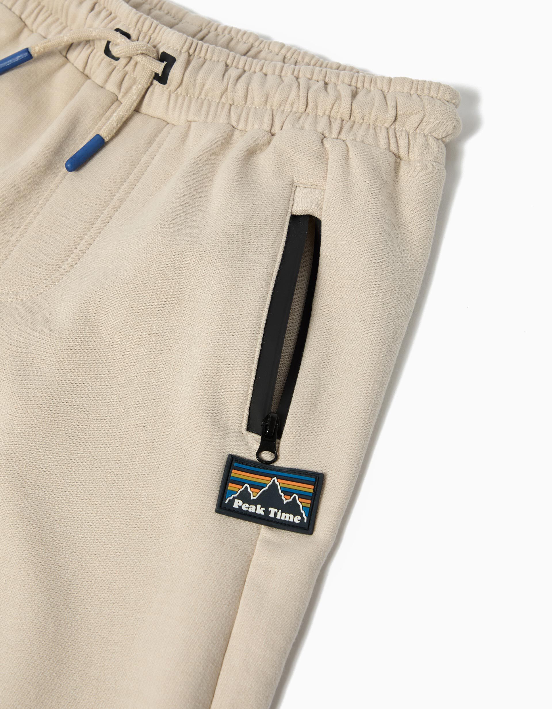 Comprar Online Cal&ccedil;as de Jogging com Algod&atilde;o, Menino, Bege