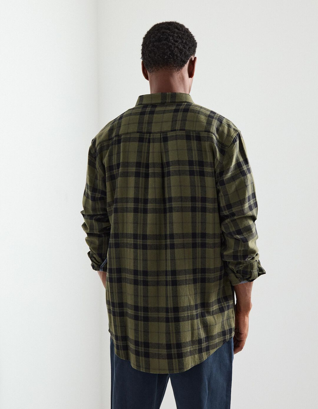 Camisa Flanela de Xadrez, Homem, Verde Escuro